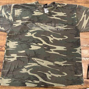 Vintage Harley-Davidson Camo T Shirt Size XXL